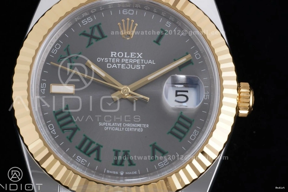 41 Marker DateJust SS Jubilee Reserve) Bracelet Dial 904L Clean Roman SH3235 Best (72 Edition 126333 Power Gray Hours 1:1 on Steel YG Green 0522